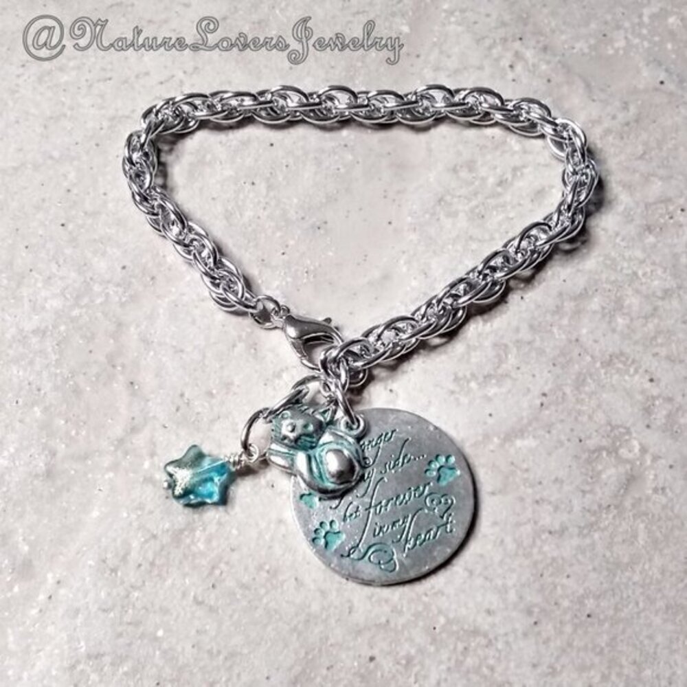 Cat Lovers Remembrance Bracelet - 7" or 8" - Gone but not Forgotten - Pets Cats